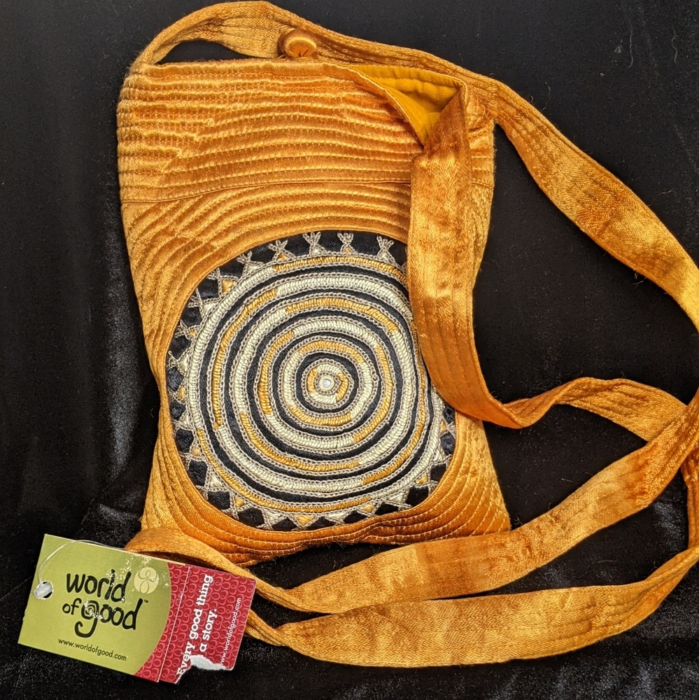 Mustard silk bag